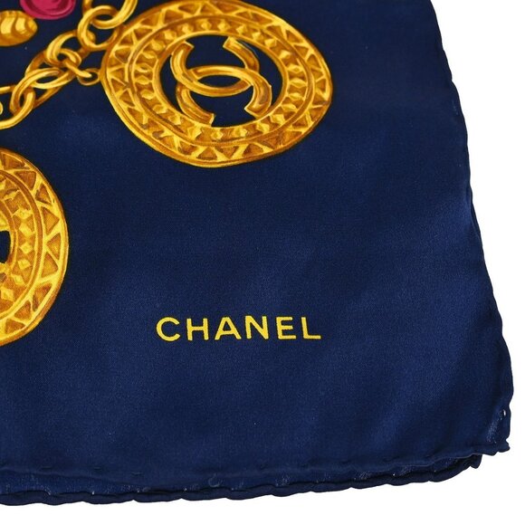 Chanel Navy Scarf Small Good - Picture 3 of 5